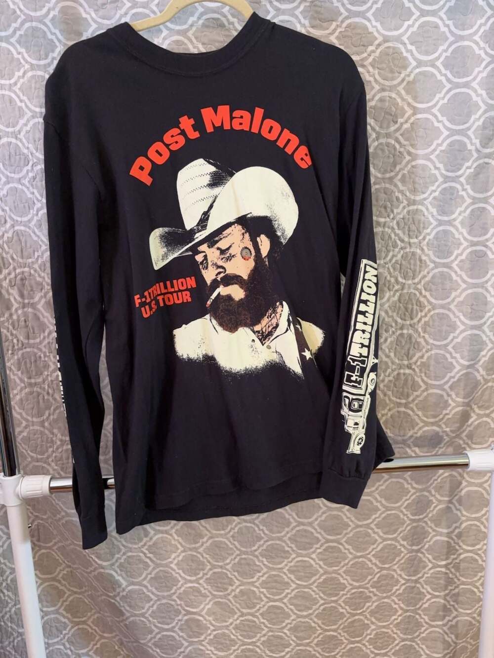 Post Malone F-1Trillion US Tour Long Sleeve T-Shirt Authentic Merch Men's Large